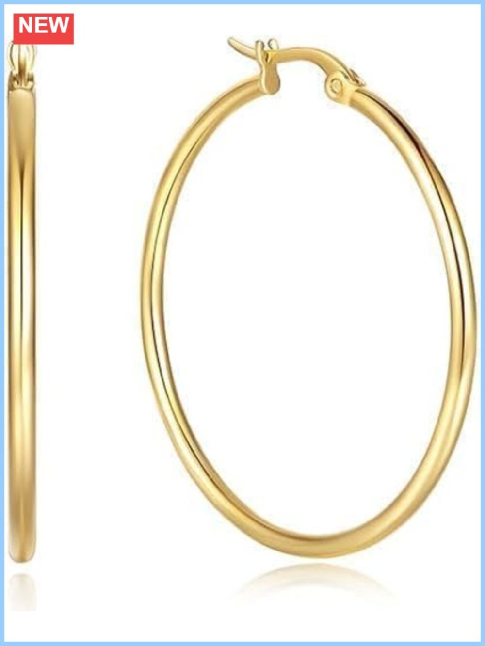 14K gold plated Hoop Earrings Women Hypoallergenic Lightweight Everyday